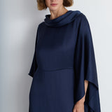 Nean Draped Kaftan Gown Navy