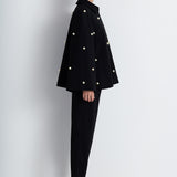 Nean Pearl-Embellished Flared Sleeve Jacket
 Black