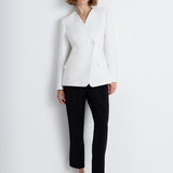 Nean Pearl-Trim Asymmetric Blazer White