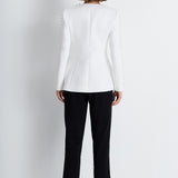 Nean Pearl-Trim Asymmetric Blazer White