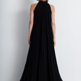 Nean Pleated Halter Neck Gown Black