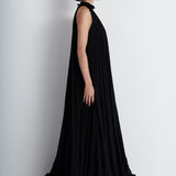 Nean Pleated Halter Neck Gown Black
