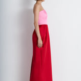 Nean Strapless Color-Block Gown Pink