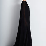 Nean Gown With Sheer Cape Black