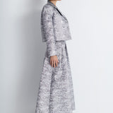 Nean Silver Brocade Cropped Tailored Jacket Dark Silver