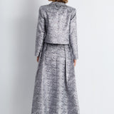 Nean Silver Brocade Cropped Tailored Jacket Dark Silver