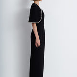 Nean Column Gown With Embellished Cape Detail Black