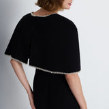 Nean Column Gown With Embellished Cape Detail Black