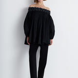 Nean Off-Shoulder Embellished Blouse Black