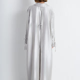 Nean Metallic Silver Oversized Shirt Dress Silver