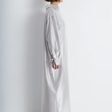 Nean Metallic Silver Oversized Shirt Dress Silver