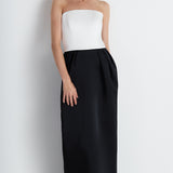 Nean Strapless Color-Block Gown Black-White