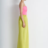 Nean Strapless Color-Block Gown Lime