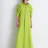 Nean Embellished Neck Cape Gown Lime