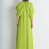 Nean Embellished Neck Cape Gown Lime