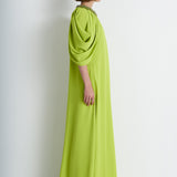 Nean Embellished Neck Cape Gown Lime
