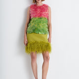 Nean Pink & Green Sequin Gradient Top Multi Color