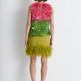 Nean Pink & Green Sequin Gradient Top Multi Color