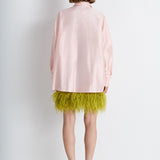 Nean Oversized Silk Satin Shirt Light Pink