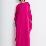 Nean Embellished Cuff Kaftan Gown Fuchsia