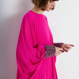 Nean Embellished Cuff Kaftan Gown Fuchsia