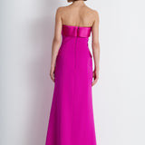 Nean Strapless Double-Breasted Gown Fuchsia