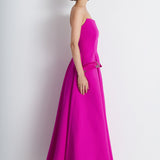 Nean Strapless Pocket Detail Gown Fuchsia