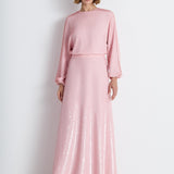 Nean Sequin Long-Sleeve Maxi Dress Light Pink