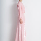 Nean Sequin Long-Sleeve Maxi Dress Light Pink