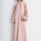 Nean Cape-Sleeve Gown Light Pink