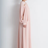 Nean Cape-Sleeve Gown Light Pink
