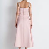 Nean Bow-Draped Embellished Top Light Pink