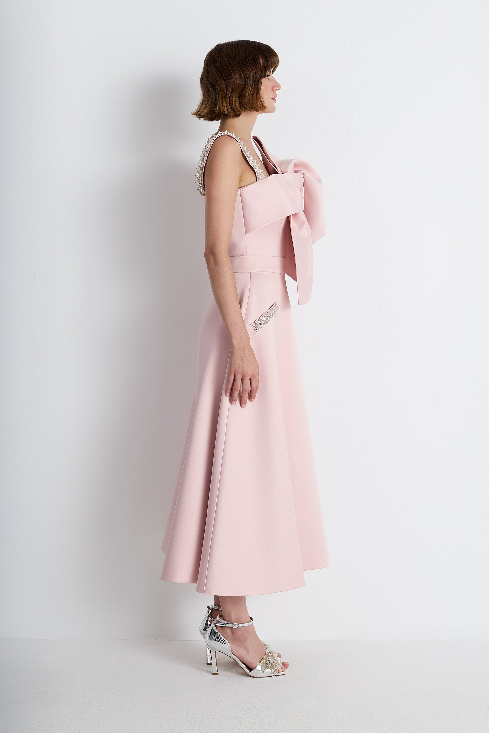 Nean A-Line Embellished Skirt Light Pink