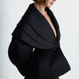 Nean Sculptural Collar Jacket Black