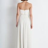 Nean Strapless Bow-Embellished Gown White