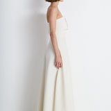 Nean Strapless Bow-Embellished Gown White