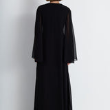 Nean Embellished Draped Kaftan Gown Black