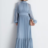 فستان ماكسي شيفون بكسرات