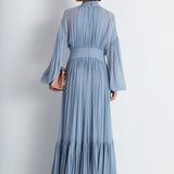 فستان ماكسي شيفون بكسرات