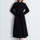 Nean Embellishment Belted Shirt Dress Black