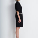 Nean Embellished Collar & Pocket Mini Dress Black