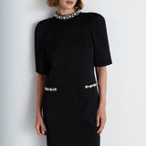 Nean Embellished Collar & Pocket Mini Dress Black