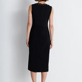 Nean Embellished Neckline Midi Dress Black