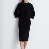 Nean Embellished Collar Cropped Jacket Black