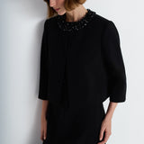 Nean Embellished Collar Cropped Jacket Black