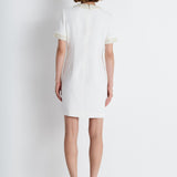 Nean Embellished Collar Mini Dress White