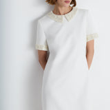 Nean Embellished Collar Mini Dress White