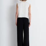 Nean Embellished Collar Sleeveless Top White