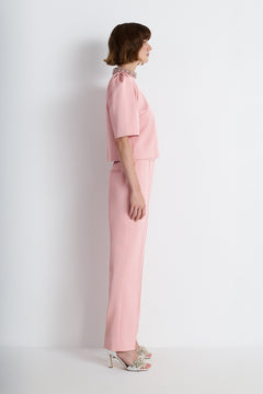 Nean Tailored Straight-Leg Trousers Nude