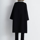 Nean Embellished Collar A-Line Coat Black